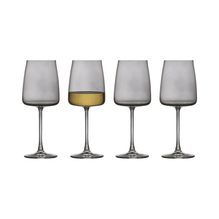 White Wine Glass Zero 4 Pcs Smoke