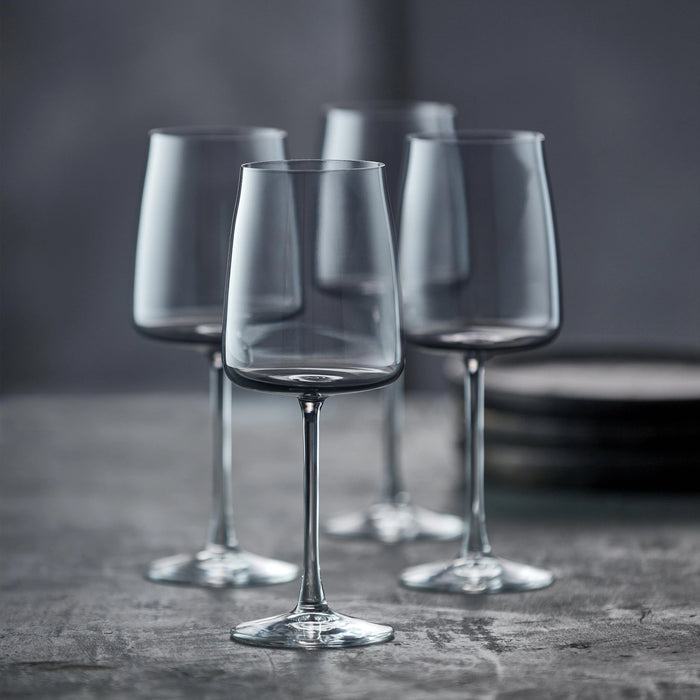 White Wine Glass Zero 4 Pcs Smoke