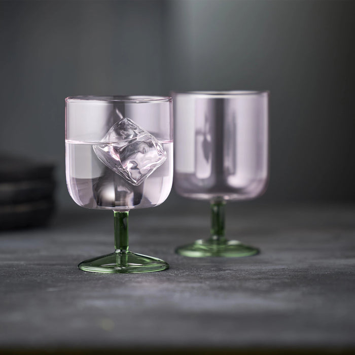 Wine Glass Torino 2 Pcs Pink/Green