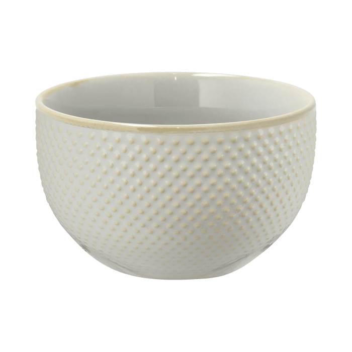 White ceramic bowl with textured surface on a transparent background