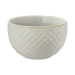 White ceramic bowl with lattice pattern on a green background
