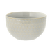 Gray ceramic bowl with gold geometric pattern on a white background