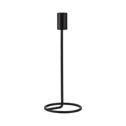Black candle holder on a transparent background