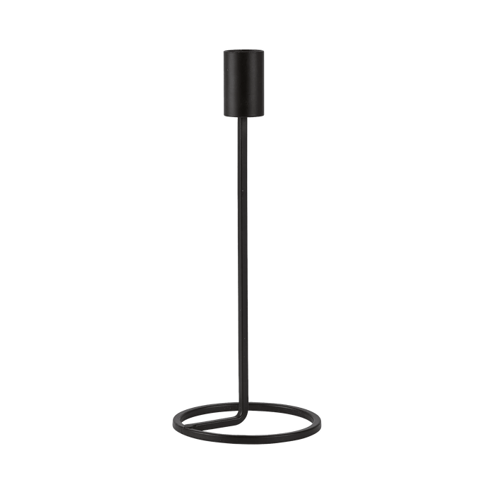 Black candle holder on a transparent background