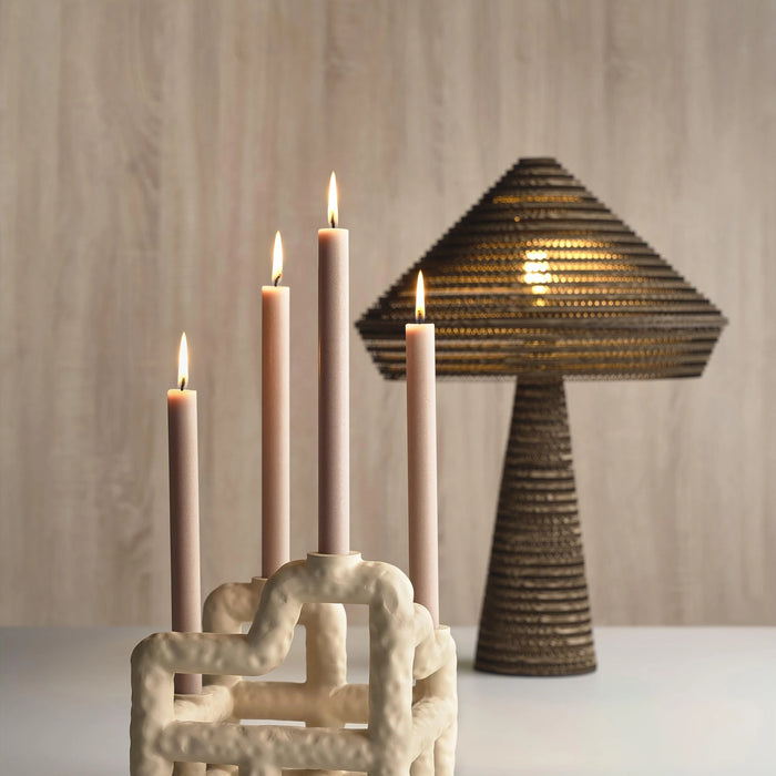 Candlestick Lyng Sand Polyresin 21x21x23cm