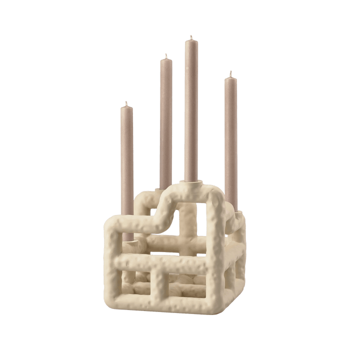 Candlestick Lyng Sand Polyresin 21x21x23cm