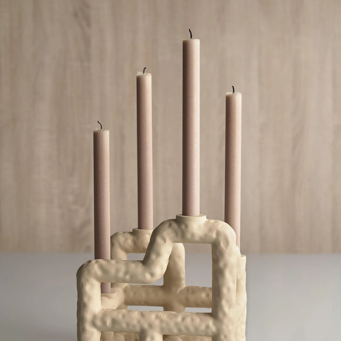 Candlestick Lyng Sand Polyresin 21x21x23cm