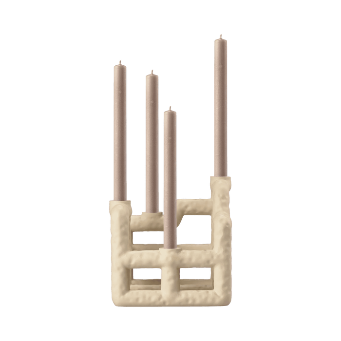 Candlestick Lyng Sand Polyresin 21x21x23cm