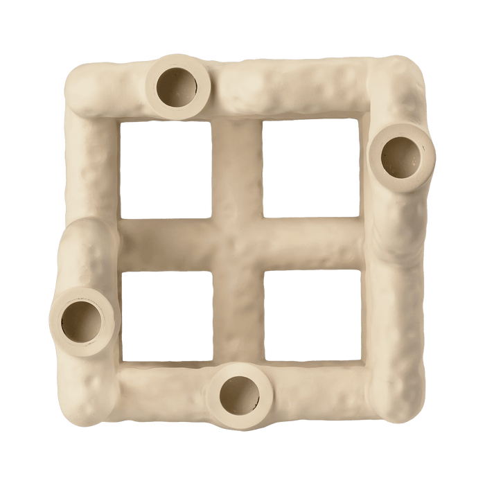 Candlestick Lyng Sand Polyresin 21x21x23cm
