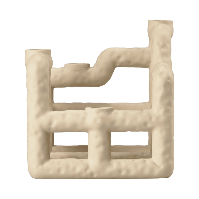 Candlestick Lyng Sand Polyresin 21x21x23cm