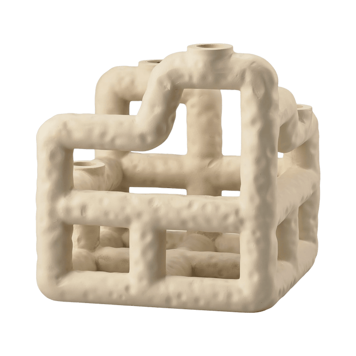 Candlestick Lyng Sand Polyresin 21x21x23cm
