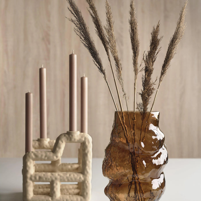 Candlestick Lyng Sand Polyresin 21x21x23cm