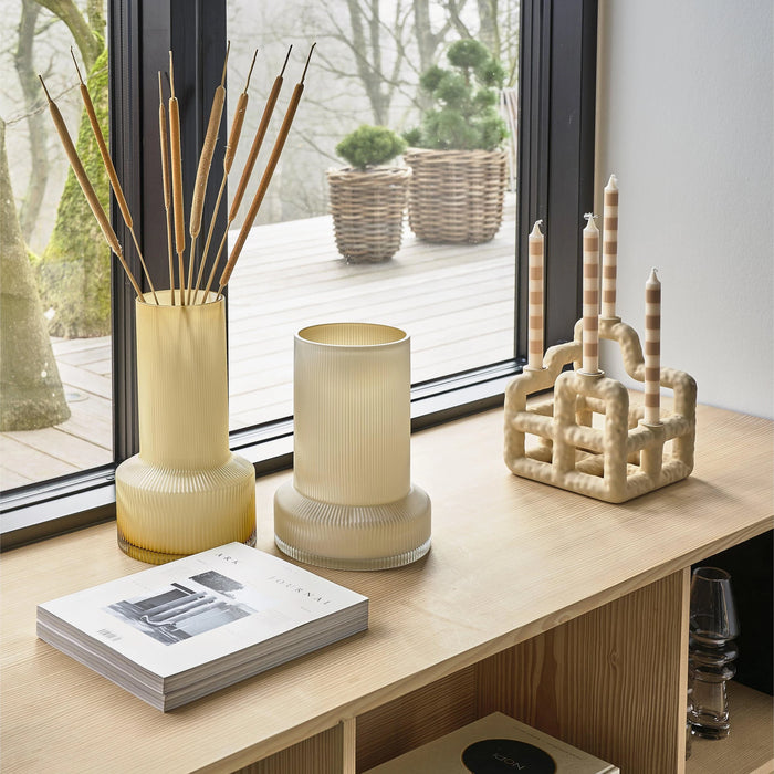 Candlestick Lyng Sand Polyresin 21x21x23cm