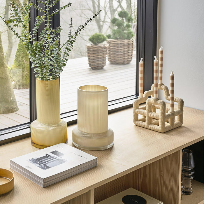Candlestick Lyng Sand Polyresin 21x21x23cm