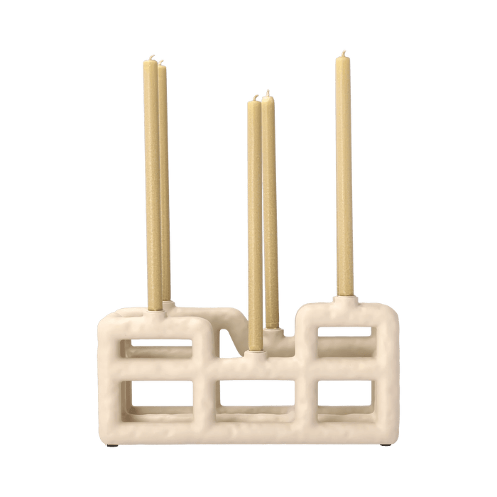 Candlestick Lyng Sand Polyresin 10x28x13.5cm