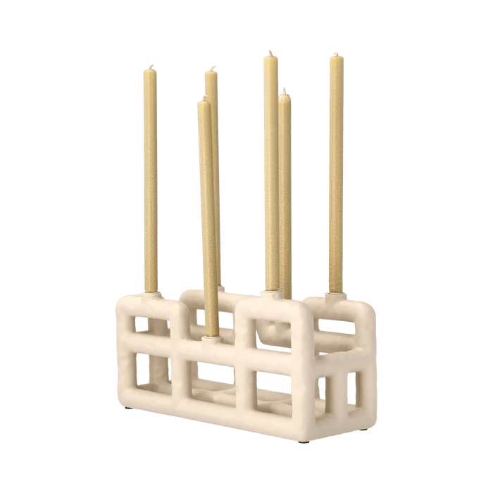 Candlestick Lyng Sand Polyresin 10x28x13.5cm