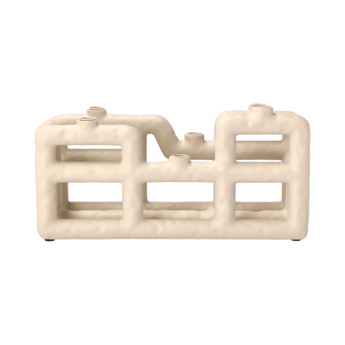 Candlestick Lyng Sand Polyresin 10x28x13.5cm