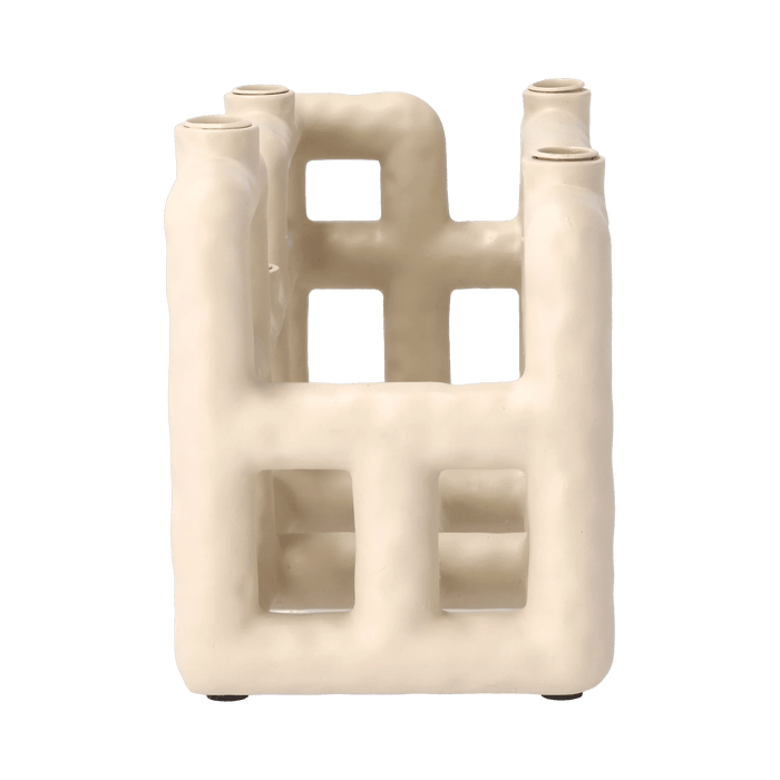 Candlestick Lyng Sand Polyresin 10x28x13.5cm