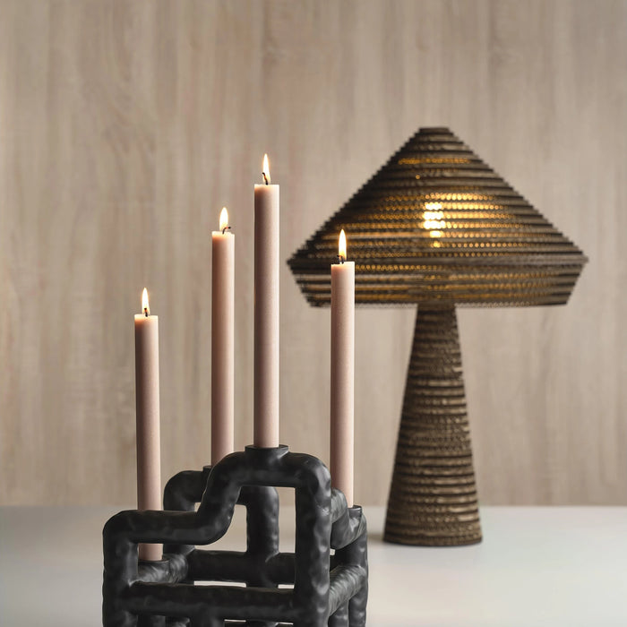 Candlestick Lyst Black Polyresin 21x21x23cm