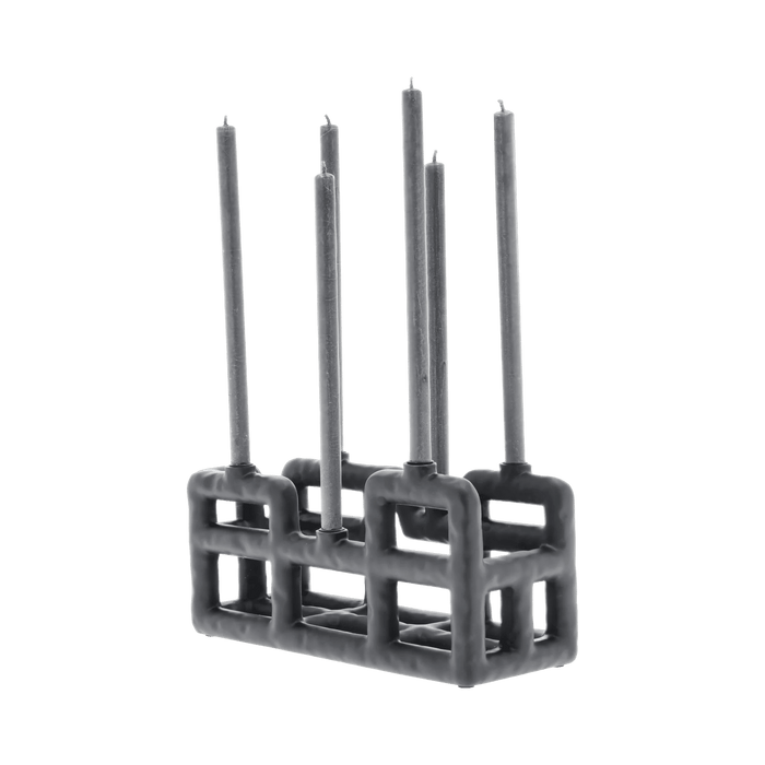 Candlestick Lyst Black Polyresin 10x28x13.5cm
