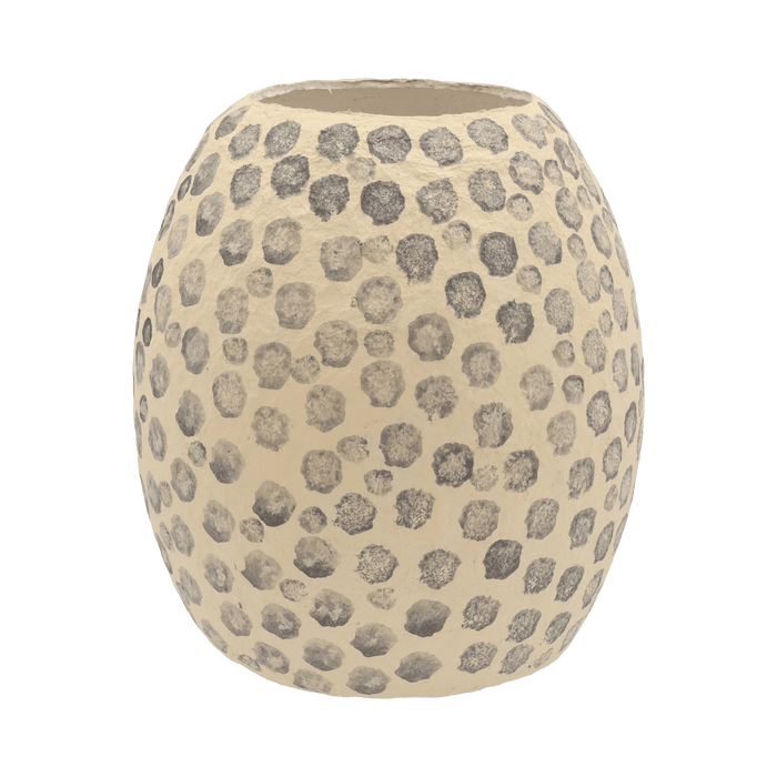 Decoration Vase Taia Cream/Grey Paper Mache 23x23.5x28.5cm