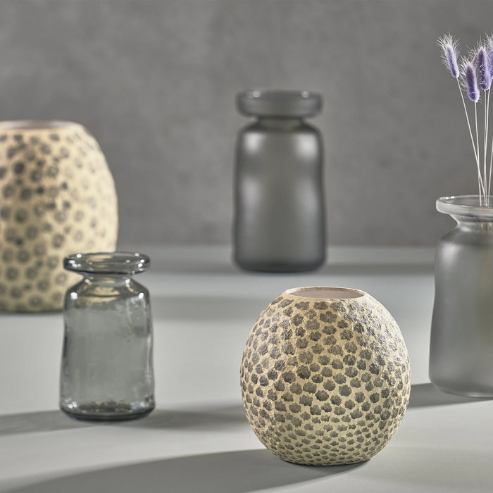 Decoration Vase Taia Cream/Grey Paper Mache 23x23.5x28.5cm