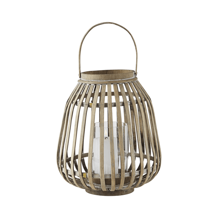 Lantern Amas Bamboo/Glass Nature 25x25x30cm