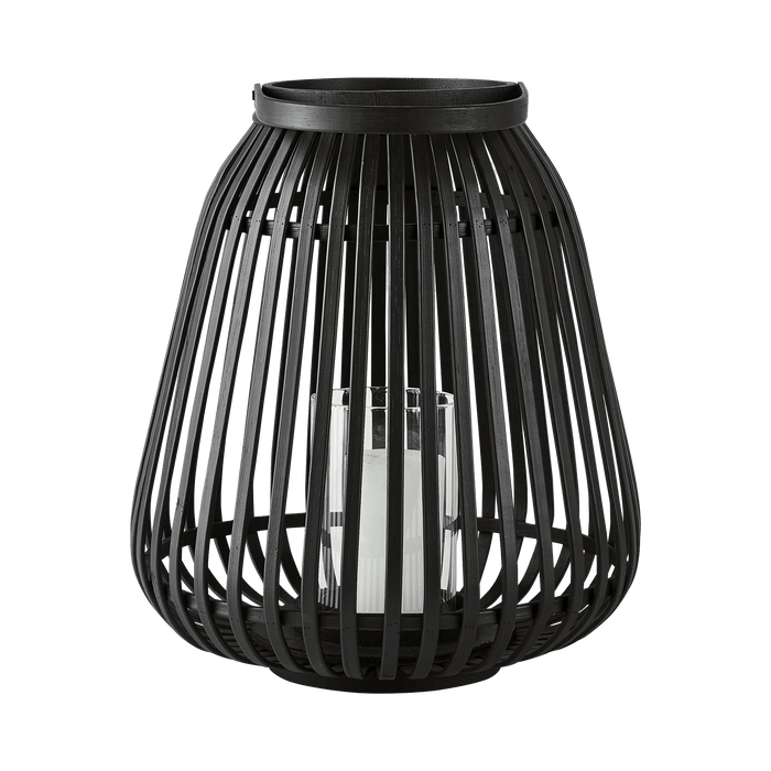 Lantern Asra Bamboo/Glass Black 29x29x35cm