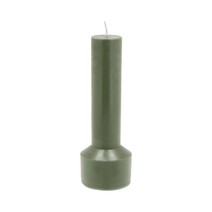 Pillar Candle Hvils Dark Green Paraffin/Stearin 7x7x20cm