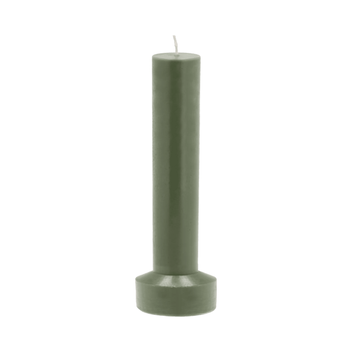 Pillar Candle Hvils Dark Green Paraffin/Stearin 8x8x23cm