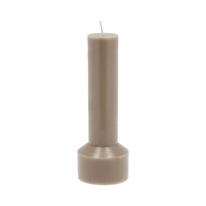 Pillar Candle Hvils Taupe Paraffin/Stearin 7x7x20cm