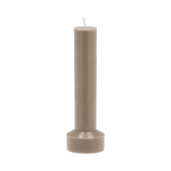 Pillar Candle Hvils Taupe Paraffin/Stearin 8x8x23cm