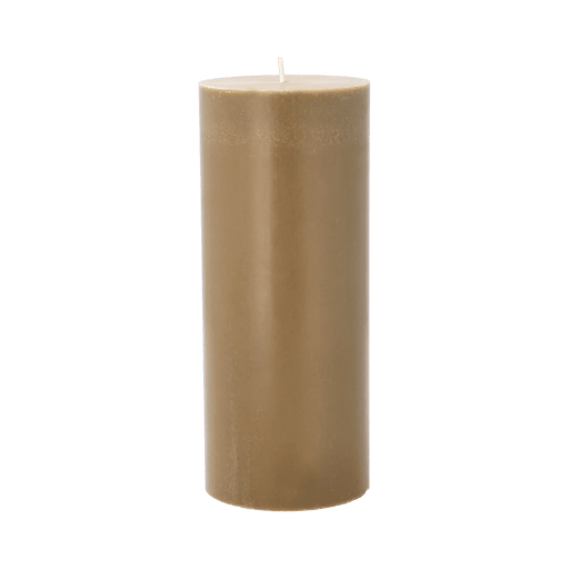 Beige cylindrical candle on a transparent background