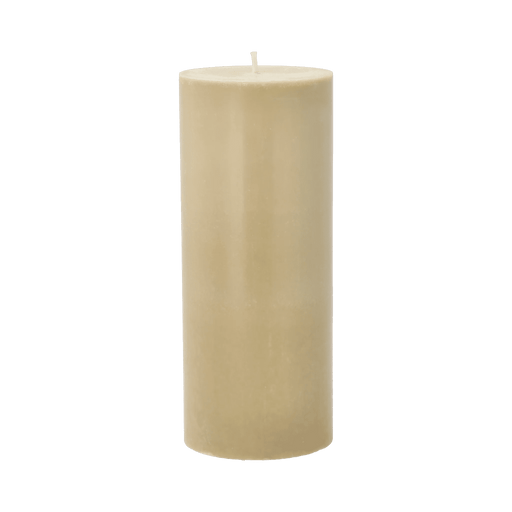 Beige cylindrical candle on a transparent background
