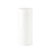 White pillar candle on a white background