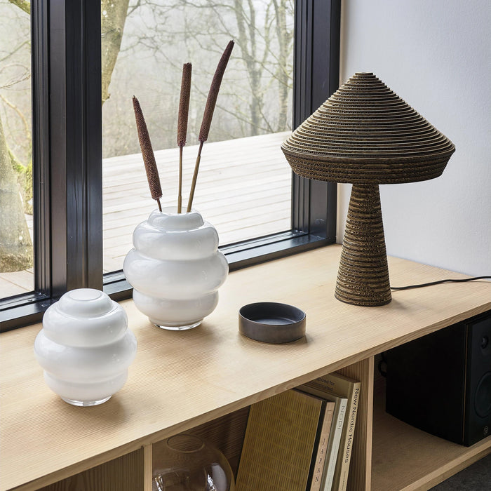 Vase Bubble White Glass 25x25x27.5cm