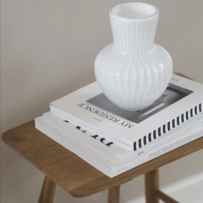 Vase Cuneo White Glass 15x15x20cm