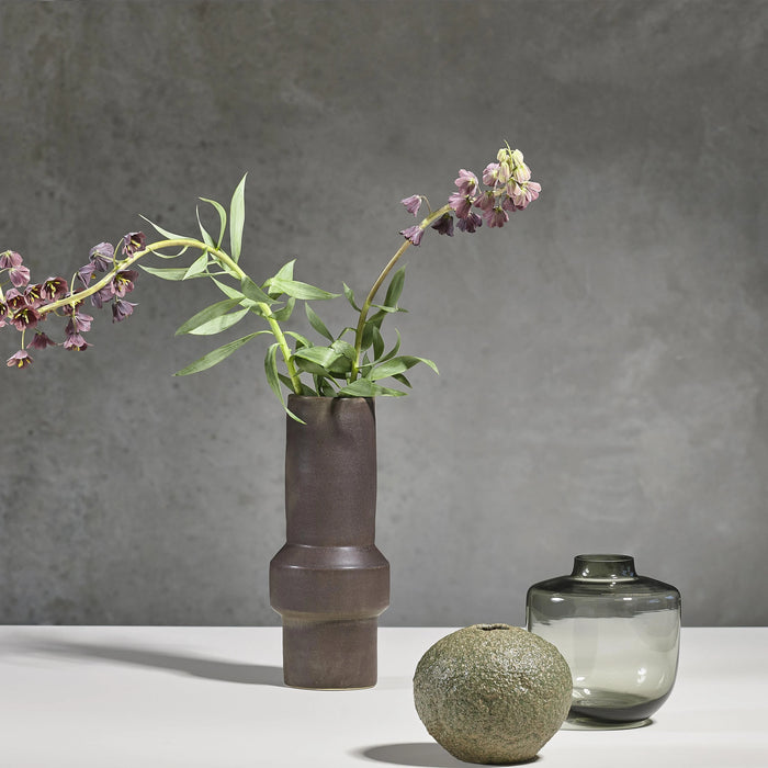 Vase Daun Grey Glass 15x15x16.5cm