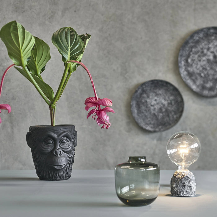 Vase Daun Grey Glass 15x15x16.5cm