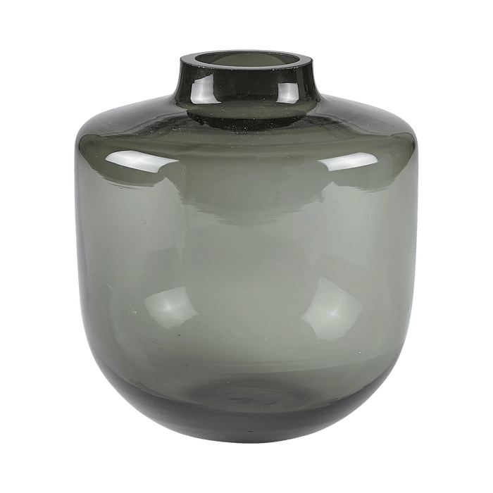 Vase Daun Grey Glass 15x15x16.5cm