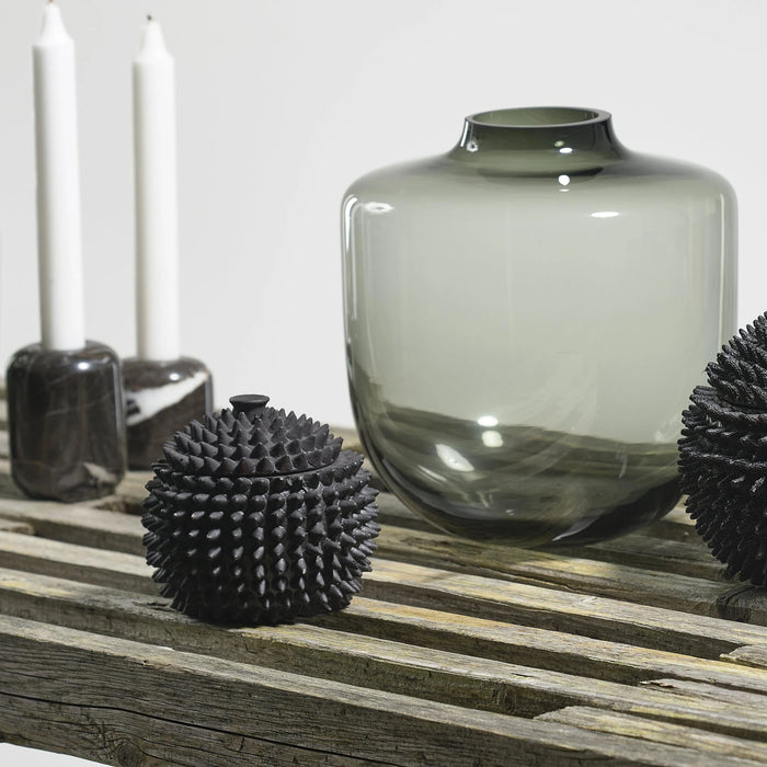 Vase Daun Grey Glass 20x20x21cm