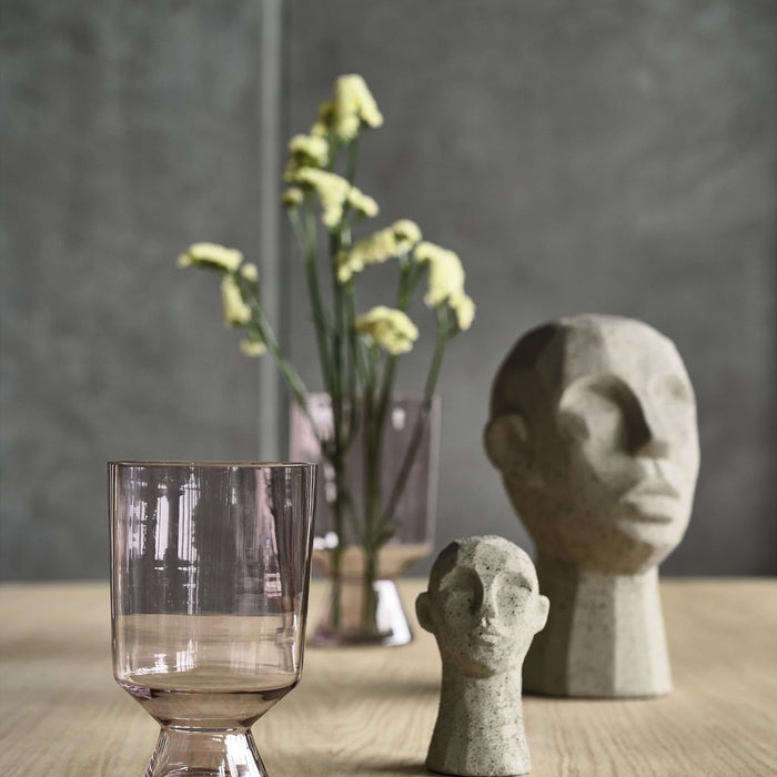 Vase Drum Pink Glass