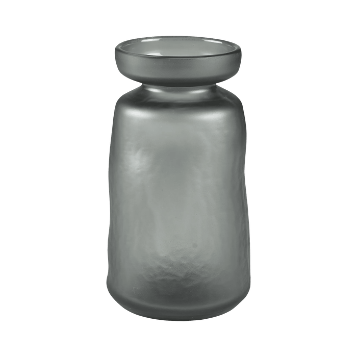 Vase Ist Grey Glass 13.8x13.8x24cm