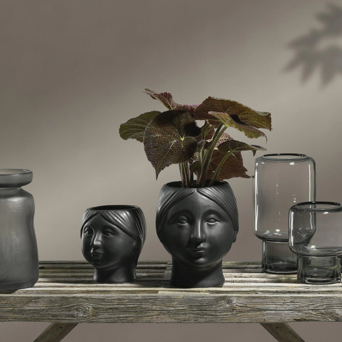 Vase Ist Grey Glass 13.8x13.8x24cm