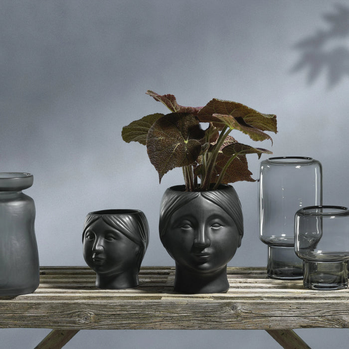 Vase Ist Grey Glass 15.8x15.8x30cm