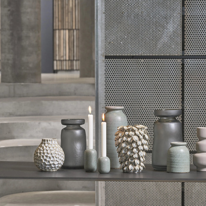 Vase Ist Grey Glass 15.8x15.8x30cm