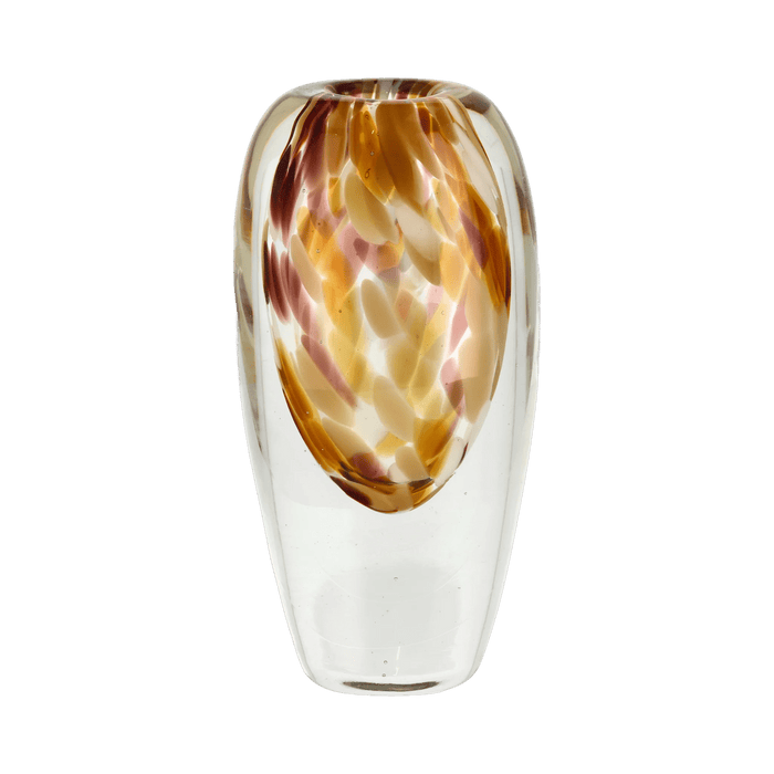 Vase Otea Rose/Light Yellow/Brown Glass
