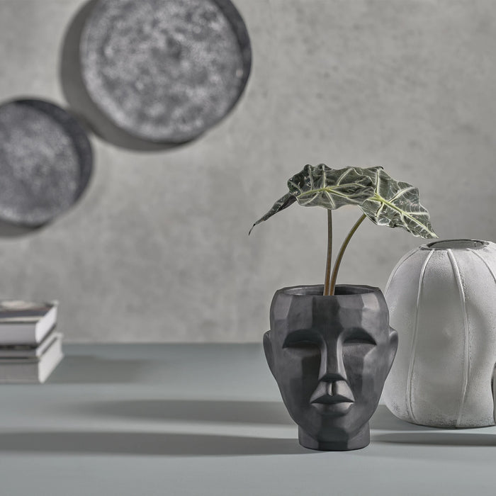 Vase Sigt Smoked Pearl Sandblasted Glass 25x25x27cm