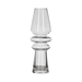 Clear resin candle holder with a unique design on a transparent background