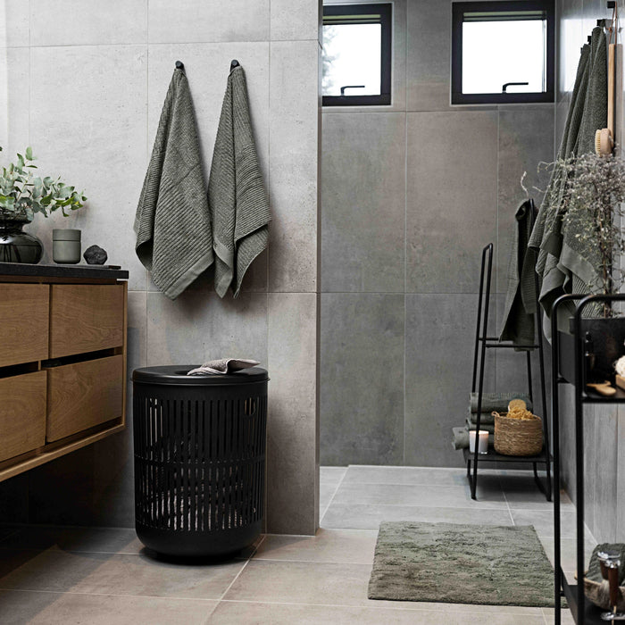 Bath Mat Olive Green Tiles
